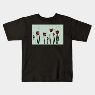 Tulips Sketch Kids T-Shirt